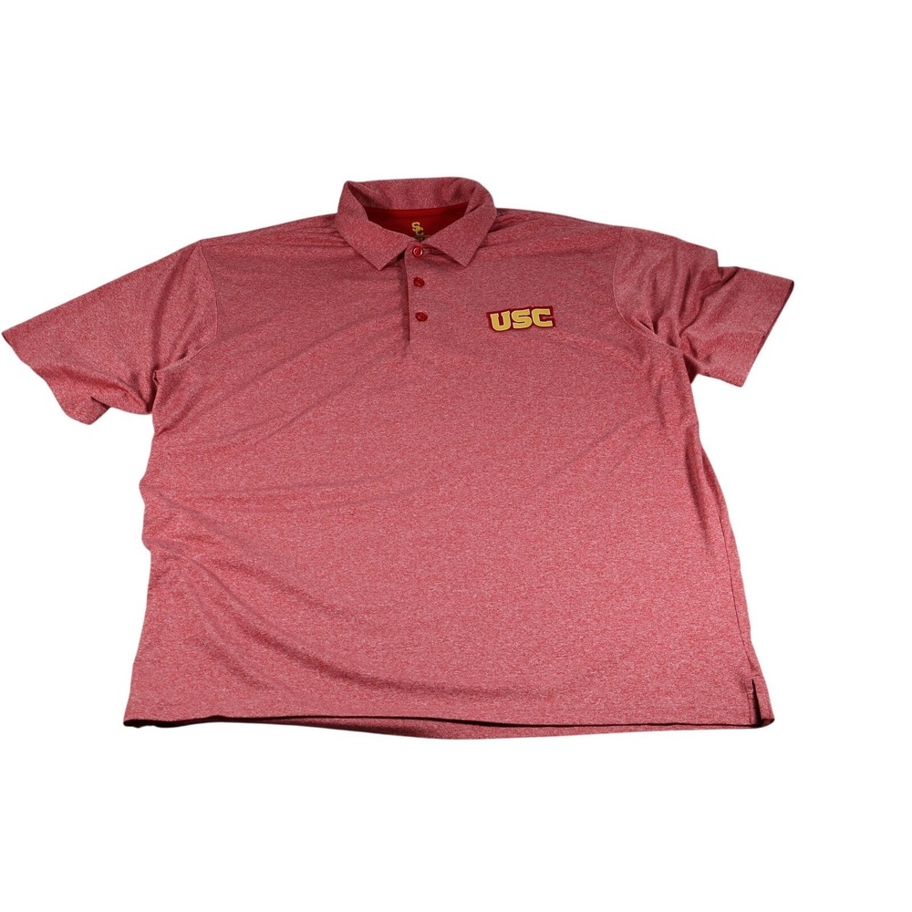 Authentic Apparel USC Trojans‎ Polo Shirt Mens 2XL Cardinal Red NCAA Golf Top